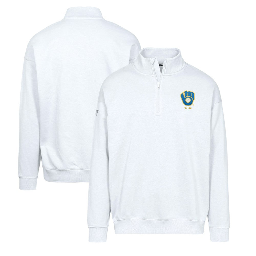 Milwaukee Brewers Levelwear Murray Core Logo Quarter-Zip Pullover Top On Sale