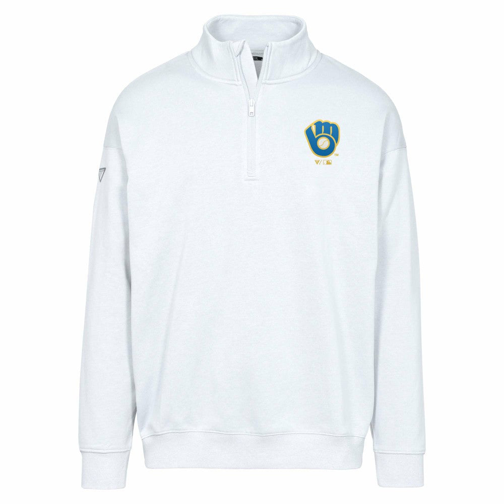 Milwaukee Brewers Levelwear Murray Core Logo Quarter-Zip Pullover Top On Sale