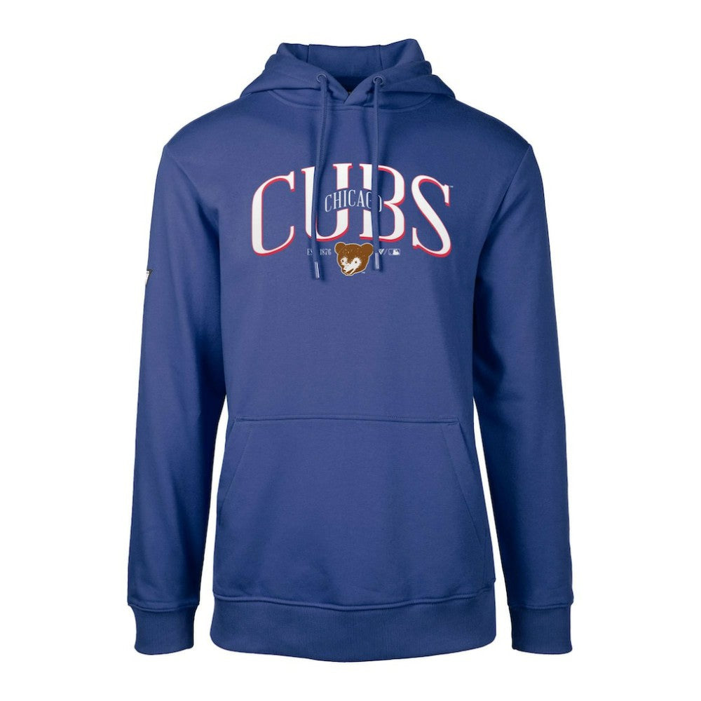 Chicago Cubs Levelwear Cooperstown Collection Podium Retro Spellout Pullover Hoodie Sale