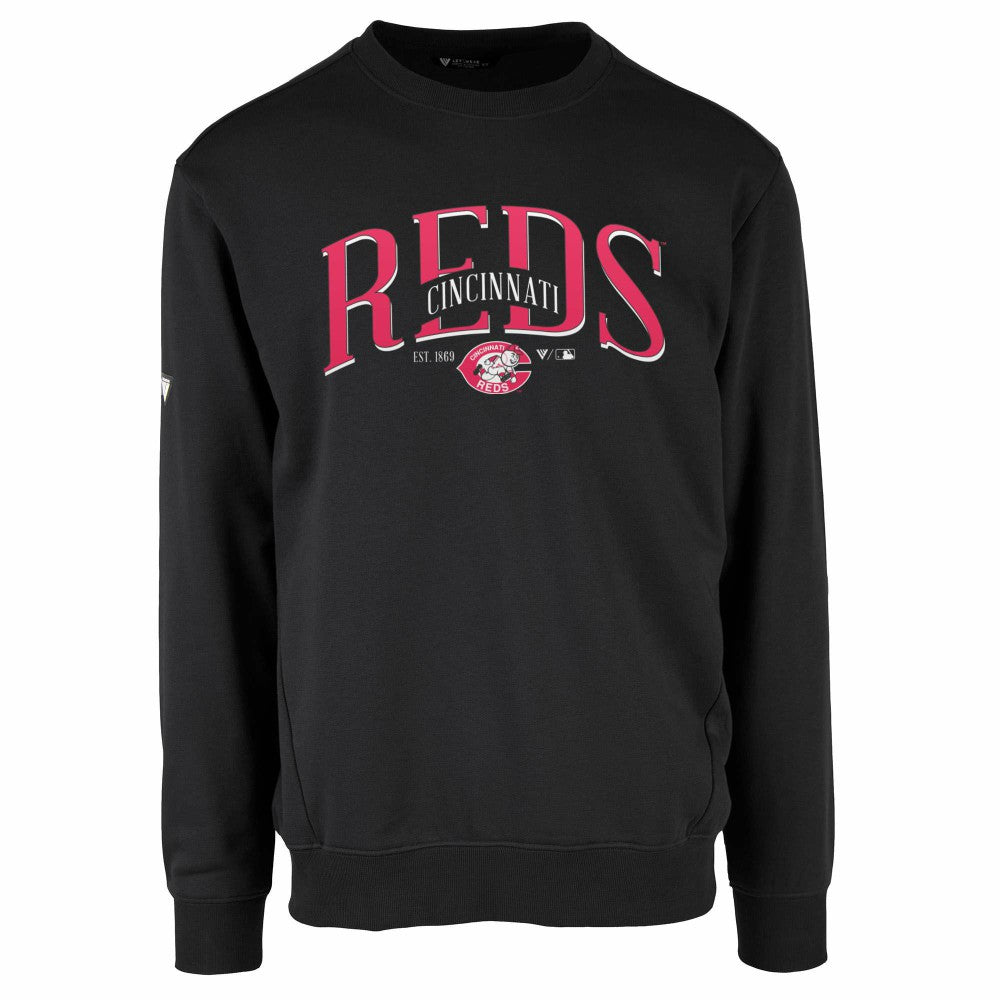 Cincinnati Reds Levelwear Zane Cooperstown Collection Retro Spellout Pullover Sweatshirt Near Me