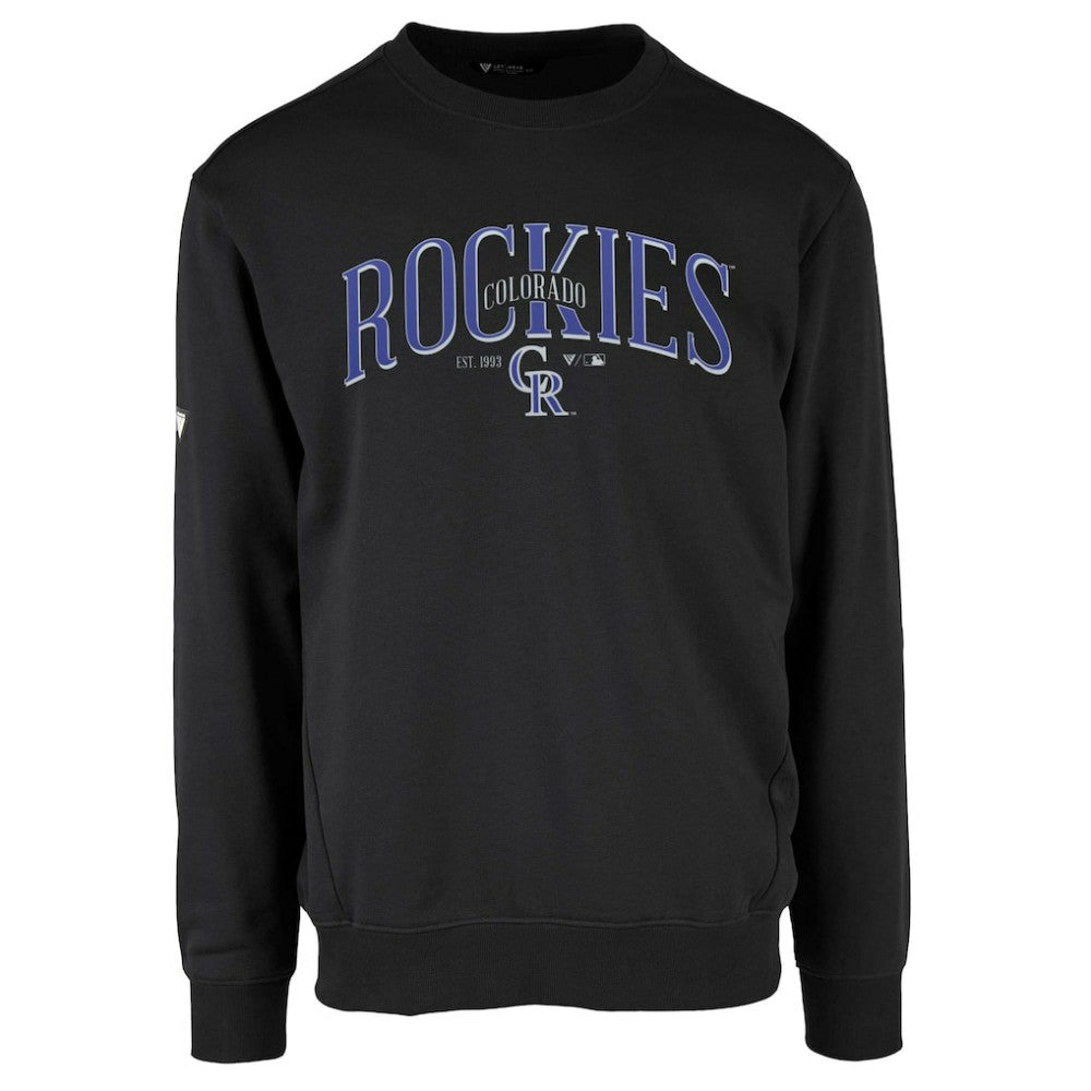 Colorado Rockies Levelwear Zane Cooperstown Collection Retro Spellout Pullover Sweatshirt Online