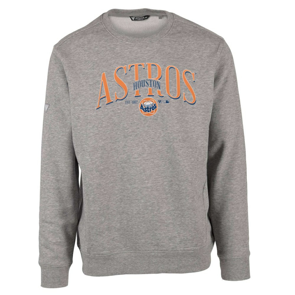 Houston Astros Levelwear Zane Cooperstown Collection Retro Spellout Pullover Sweatshirt Sale