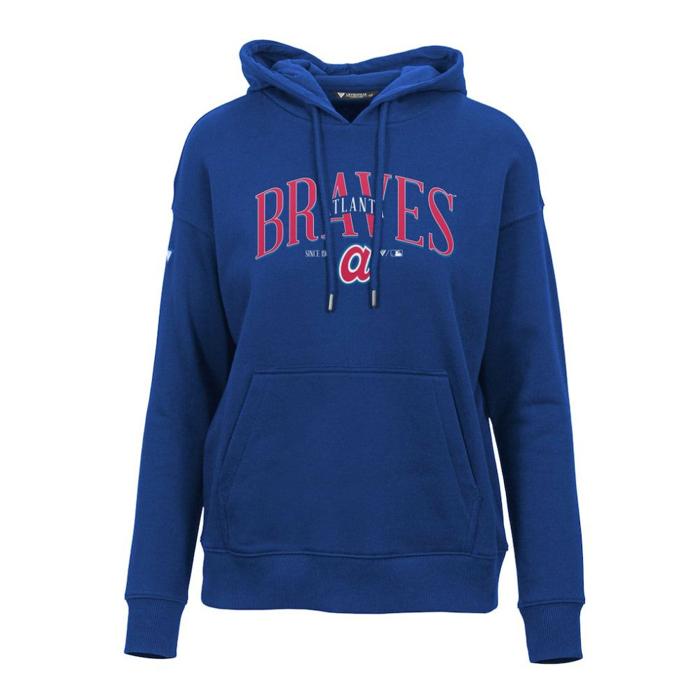 Atlanta Braves Levelwear Women's Adorn Cooperstown Collection Retro Spellout Pullover Hoodie Sale
