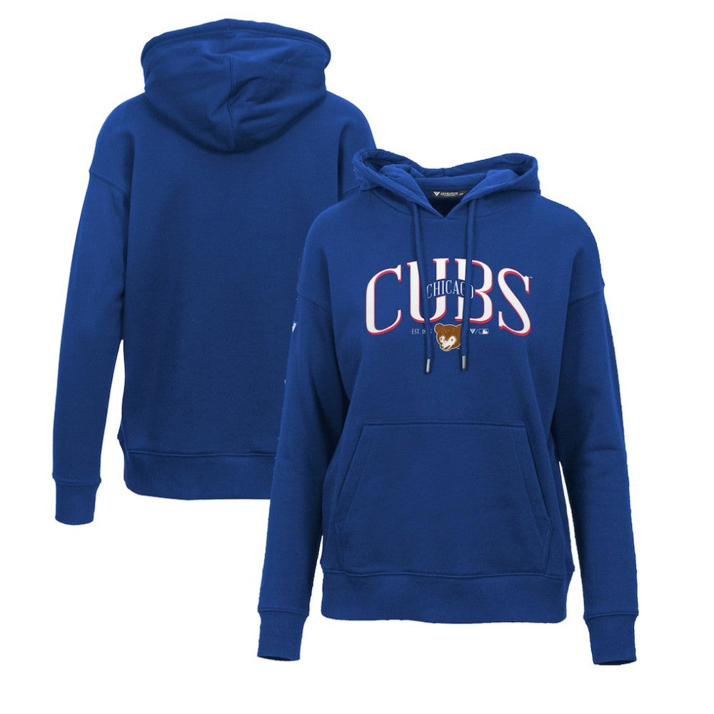 Chicago Cubs Levelwear Women's Adorn Cooperstown Collection Retro Spellout Pullover Hoodie for sale