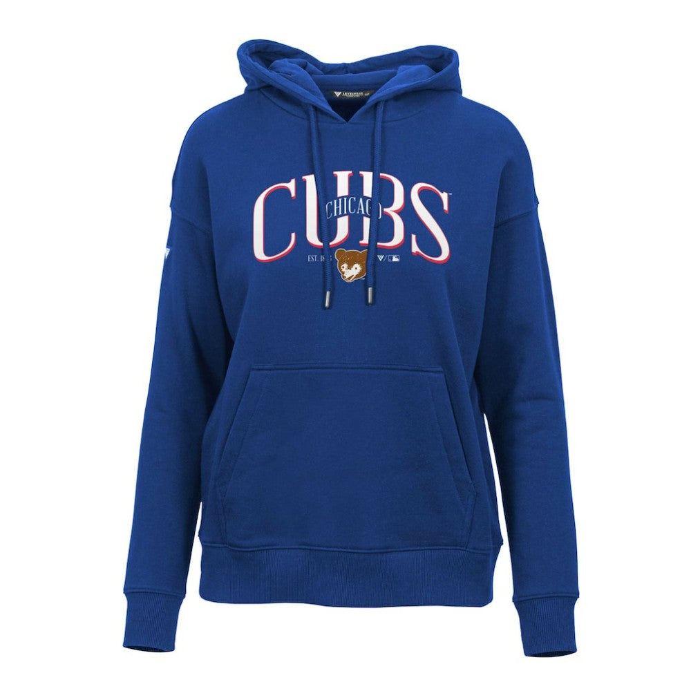 Chicago Cubs Levelwear Women's Adorn Cooperstown Collection Retro Spellout Pullover Hoodie for sale