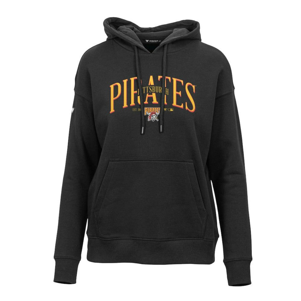 Pittsburgh Pirates Levelwear Women's Adorn Cooperstown Collection Retro Spellout Pullover Hoodie On Sale