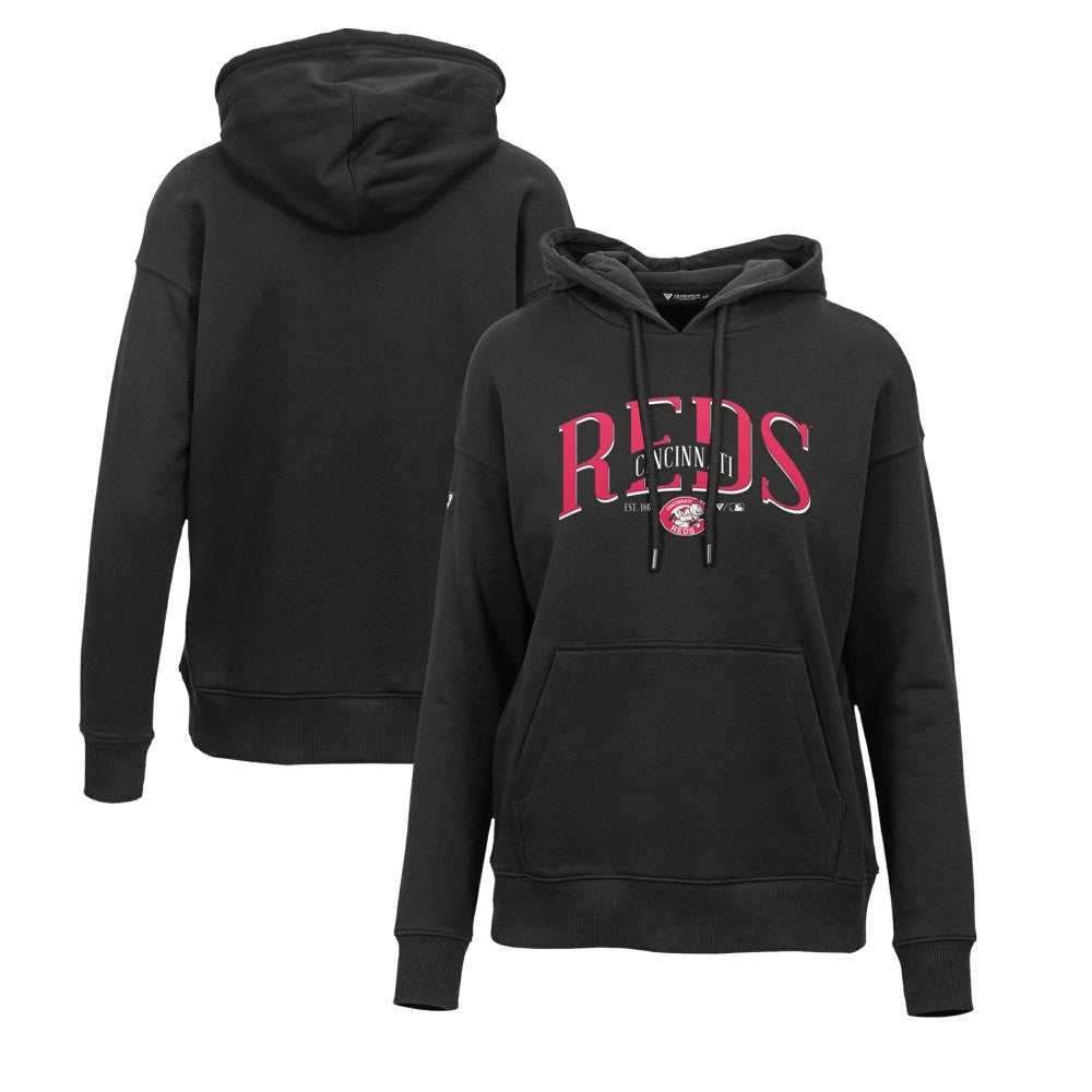 Cincinnati Reds Levelwear Women's Adorn Cooperstown Collection Retro Spellout Pullover Hoodie Near Me