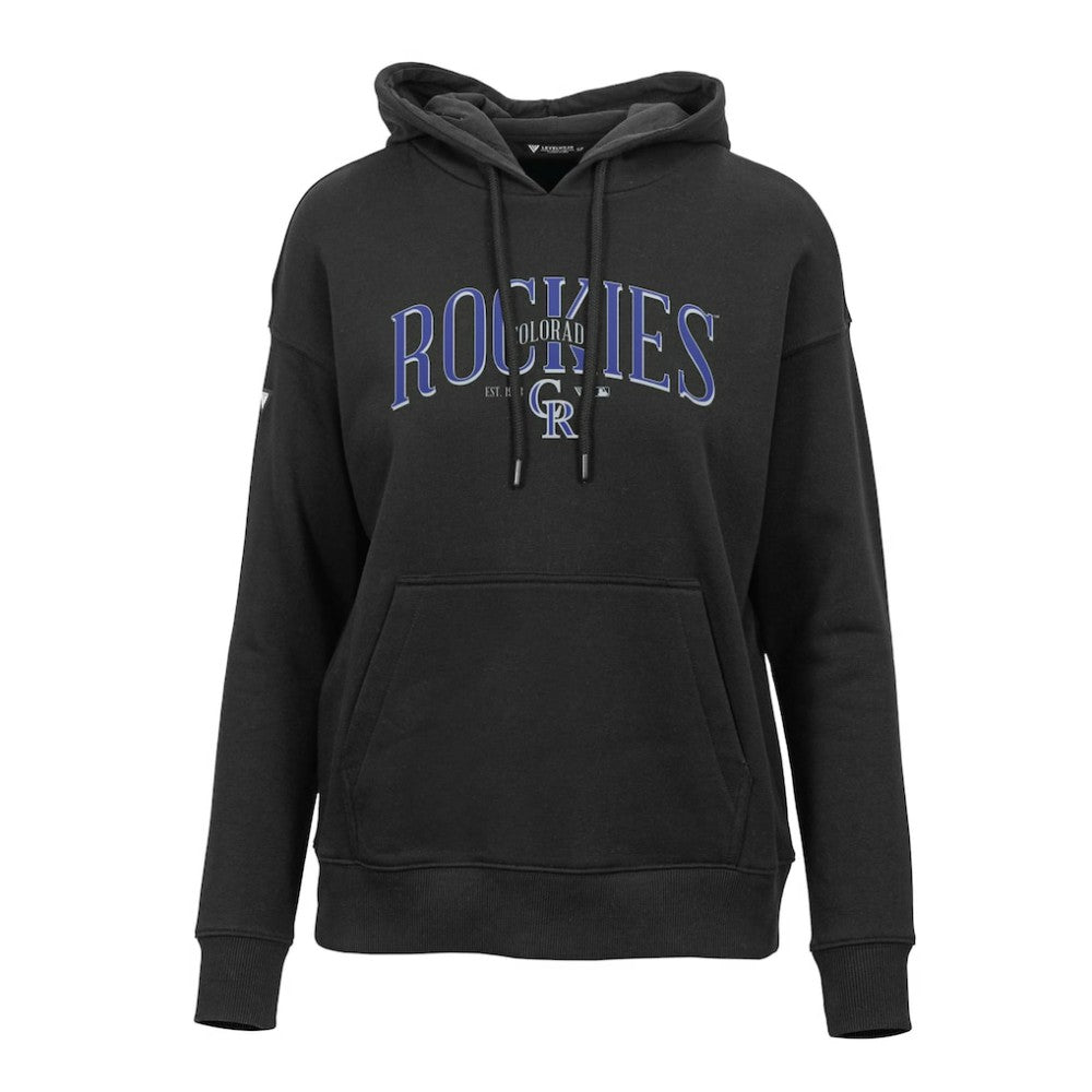 Colorado Rockies Levelwear Women's Adorn Cooperstown Collection Retro Spellout Pullover Hoodie Near Me
