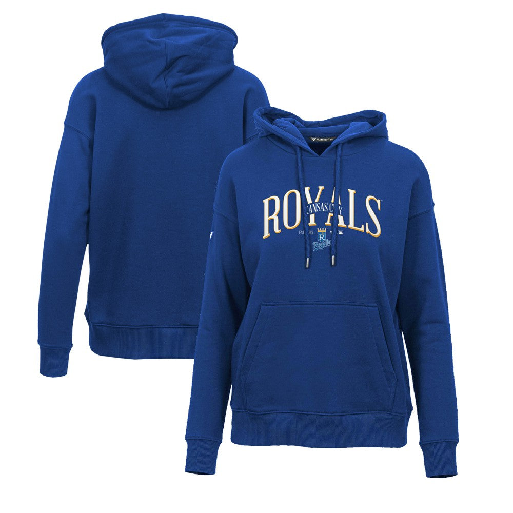 Kansas City Royals Levelwear Women's Adorn Cooperstown Collection Retro Spellout Pullover Hoodie Clearance