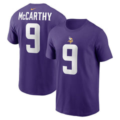 J.J. McCarthy Minnesota Vikings Name & Number T-Shirt Purple - Nike