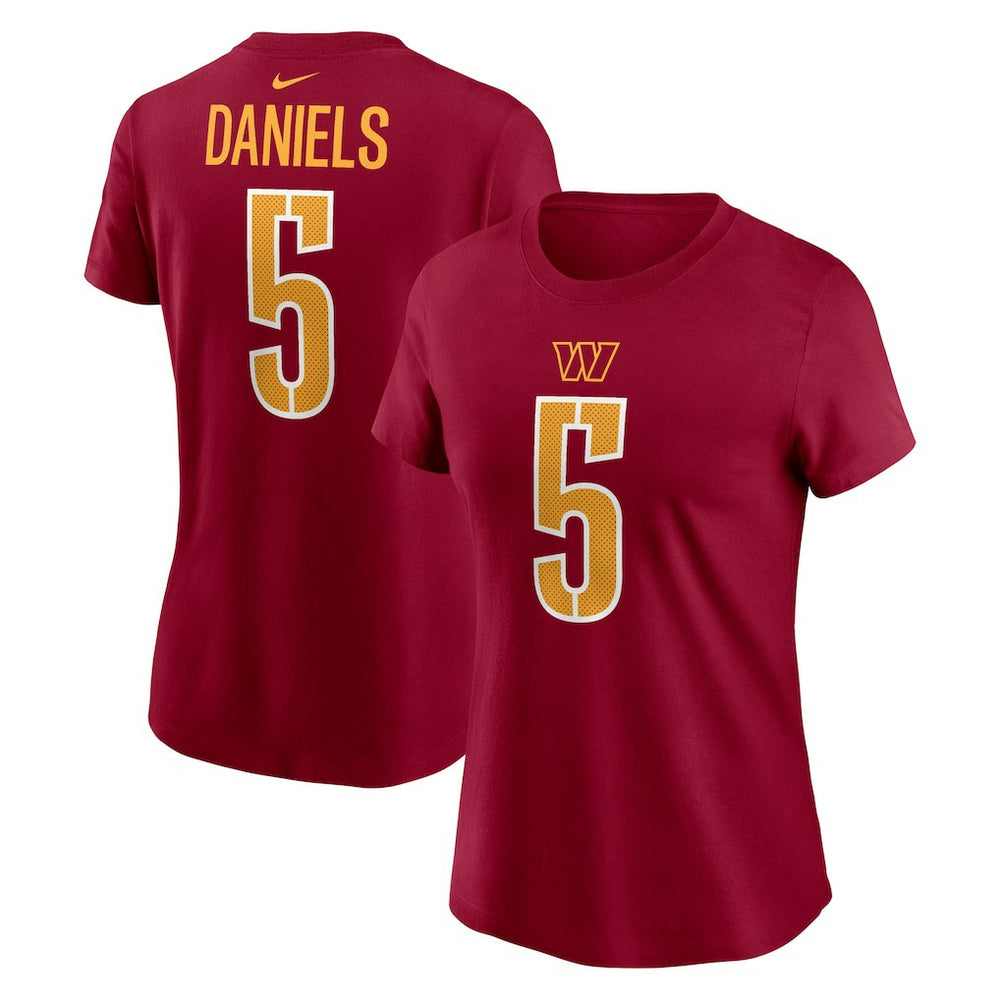 Jayden Daniels Washington Commanders Women's Name & Number T-Shirt Burgundy - Nike