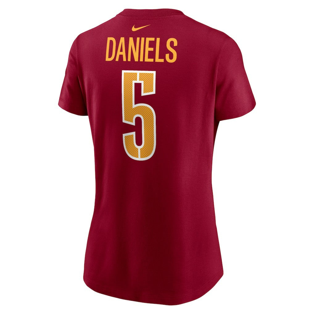Jayden Daniels Washington Commanders Women's Name & Number T-Shirt Burgundy - Nike