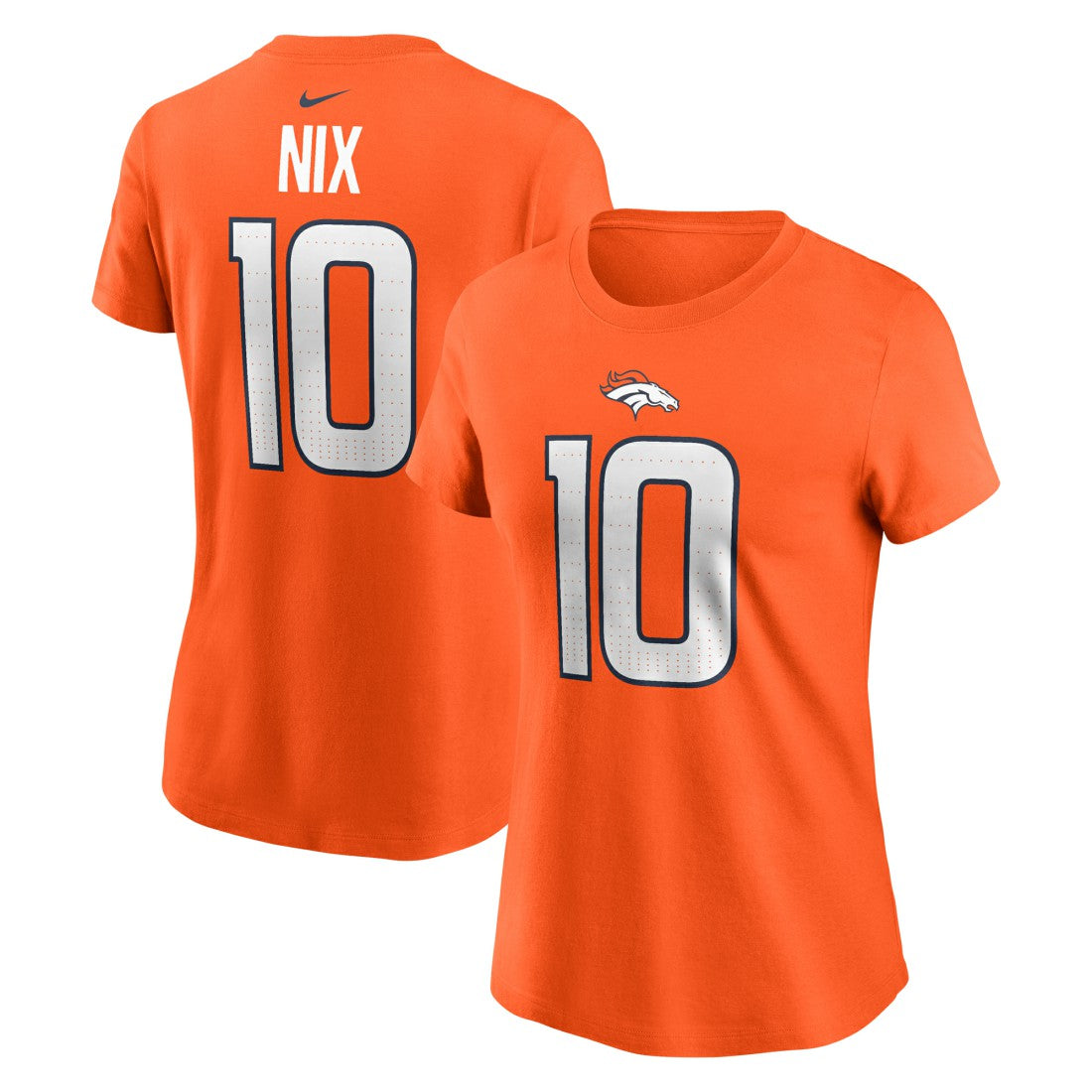 Bo Nix Denver Broncos Women's Name & Number T-Shirt Orange - Nike