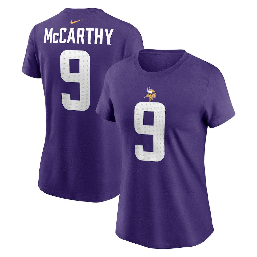J.J. McCarthy Minnesota Vikings Women's Name & Number T-Shirt Purple - Nike
