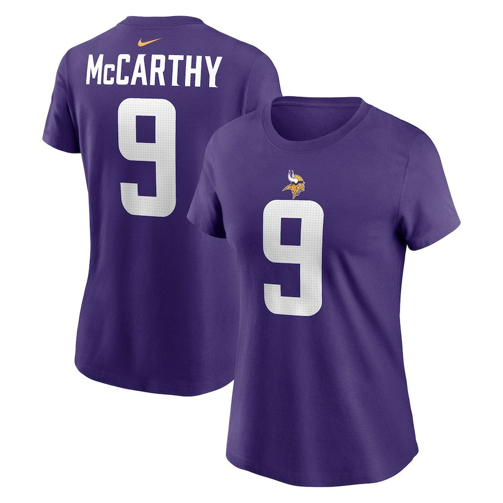 J.J. McCarthy Minnesota Vikings Women's Name & Number T-Shirt Purple - Nike