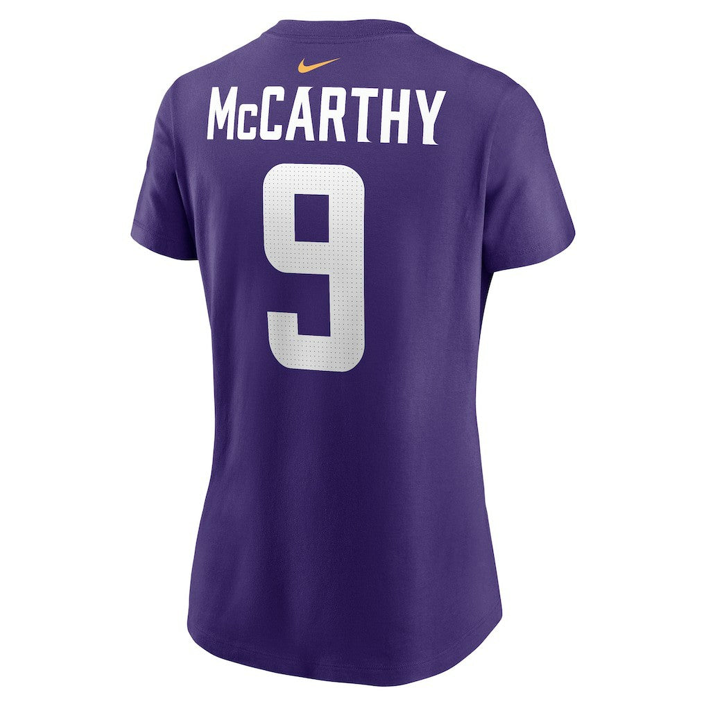 J.J. McCarthy Minnesota Vikings Women's Name & Number T-Shirt Purple - Nike