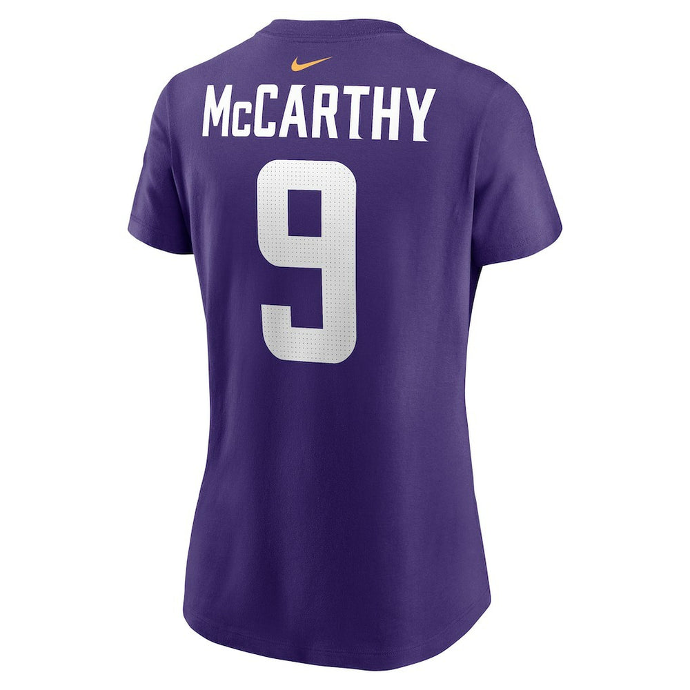 J.J. McCarthy Minnesota Vikings Women's Name & Number T-Shirt Purple - Nike