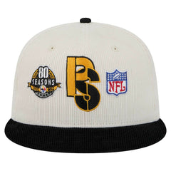 Pittsburgh Steelers New Era Corduroy 59FIFTY Fitted Hat Cream/Black - NFL