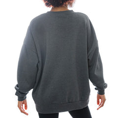 New York Jets Gameday Couture Women's Oversized Long Weekend Premium Fleece Drop Shoulder Pullover Sweatshirt Charcoal - NFL