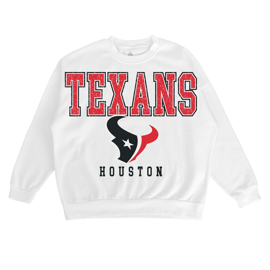 Houston Texans Gameday Couture Women's Sunday Drives Oversized Crewneck Pullover Sweatshirt White - NFL
