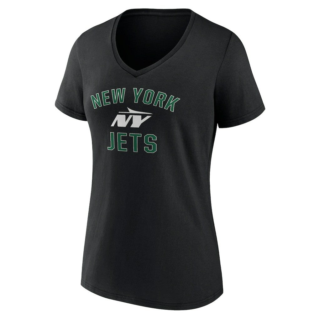 New York Jets Women's Victory Arch V-Neck T-Shirt Black - NFL