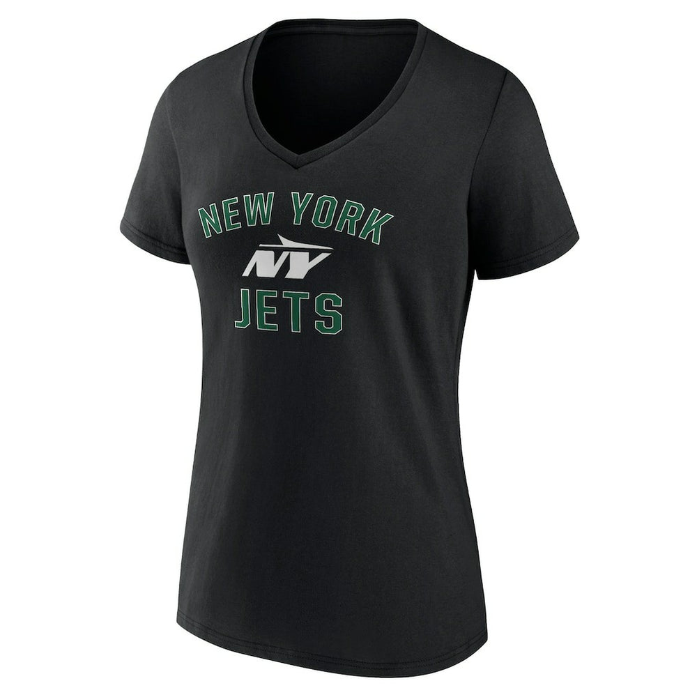 New York Jets Women's Victory Arch V-Neck T-Shirt Black - NFL