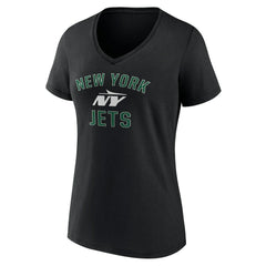 New York Jets Women's Victory Arch V-Neck T-Shirt Black - NFL