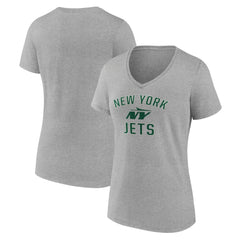 New York Jets Women's Victory Arch V-Neck T-Shirt Gray - NFL