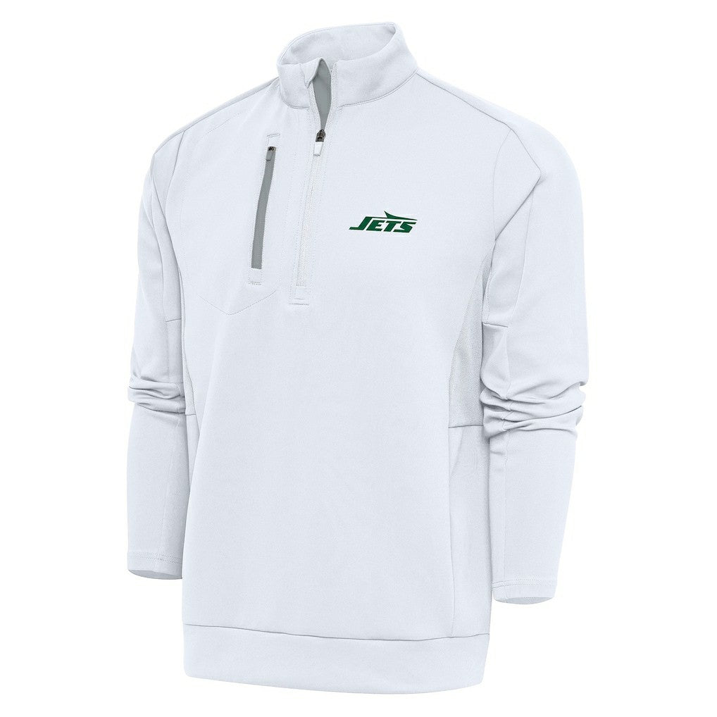 New York Jets Antigua Generation Quarter-Zip Pullover Top White - NFL