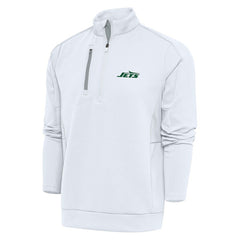 New York Jets Antigua Generation Quarter-Zip Pullover Top White - NFL