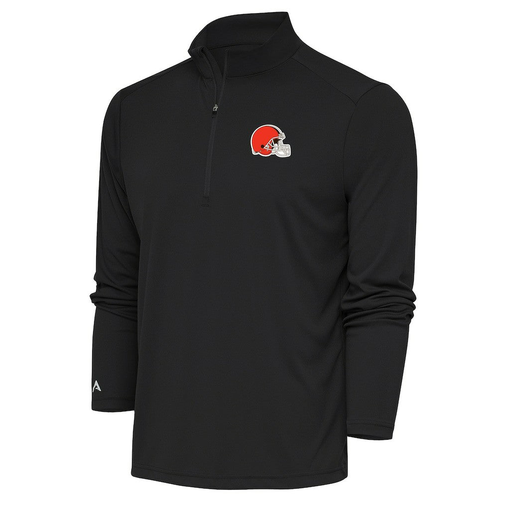 Cleveland Browns Antigua Tribute Quarter-Zip Pullover Top Black - NFL