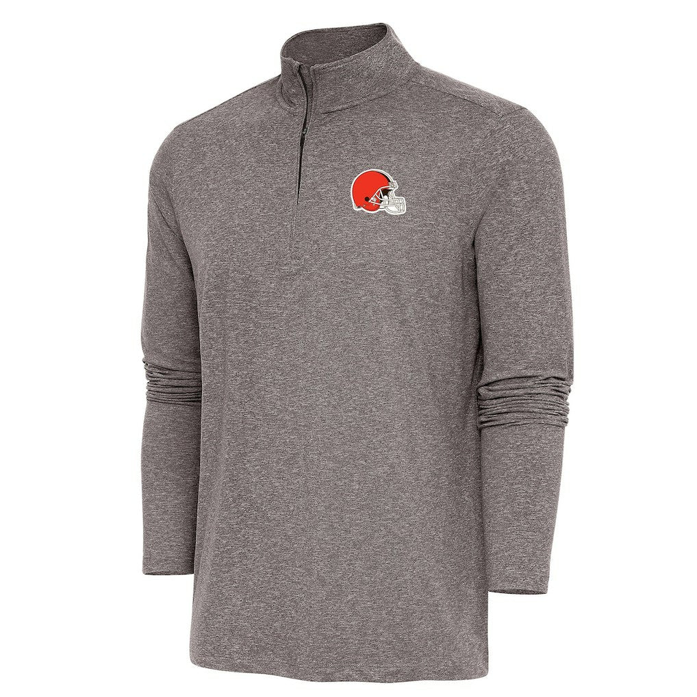 Cleveland Browns Antigua Hunk Quarter-Zip Pullover Top Brown - NFL