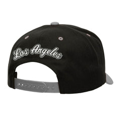 Los Angeles Kings - Mitchell & Ness Backside Script Two-Tone Pro Crown Adjustable Hat Black/Silver