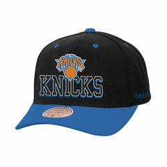 Mitchell & Ness - New York Knicks Backside Script 2-Tone Pro Crown Adjustable Hat - Black/Blue