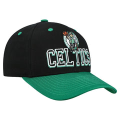 Mitchell & Ness - Boston Celtics Backside Script 2-Tone Pro Crown Adjustable Hat - Black/Kelly Green