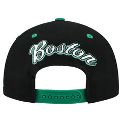 Mitchell & Ness - Boston Celtics Backside Script 2-Tone Pro Crown Adjustable Hat - Black/Kelly Green