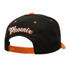 Mitchell & Ness - Phoenix Suns Backside Script Two-Tone Pro Crown Adjustable Hat - Black/Orange
