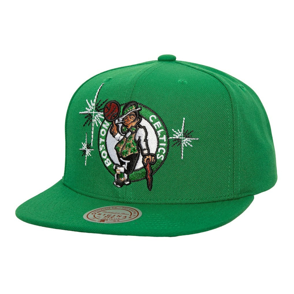 Mitchell & Ness - Boston Celtics Starlight Snapback Hat - Kelly Green