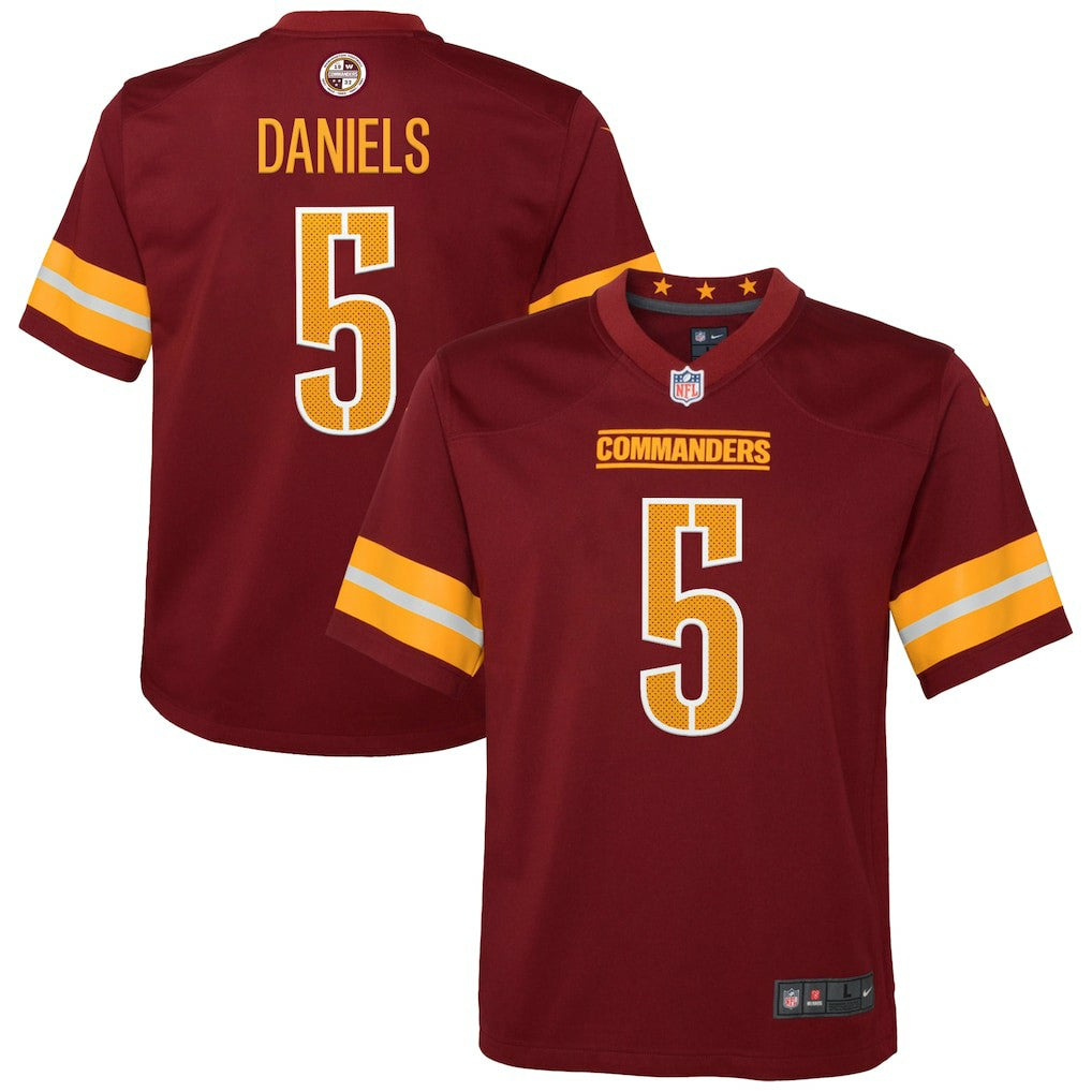 Jayden Daniels Washington Commanders Youth Game Jersey - Burgundy | NFL Jerseys