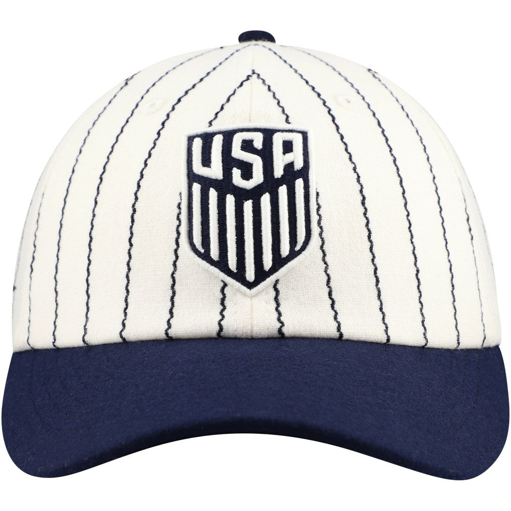 USMNT Fan Ink Unisex Yankee Adjustable Hat - White/Navy