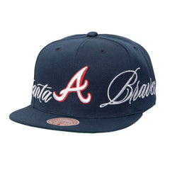 Atlanta Braves Mitchell & Ness Just Don x MLB Lux Script Snapback Hat for sale