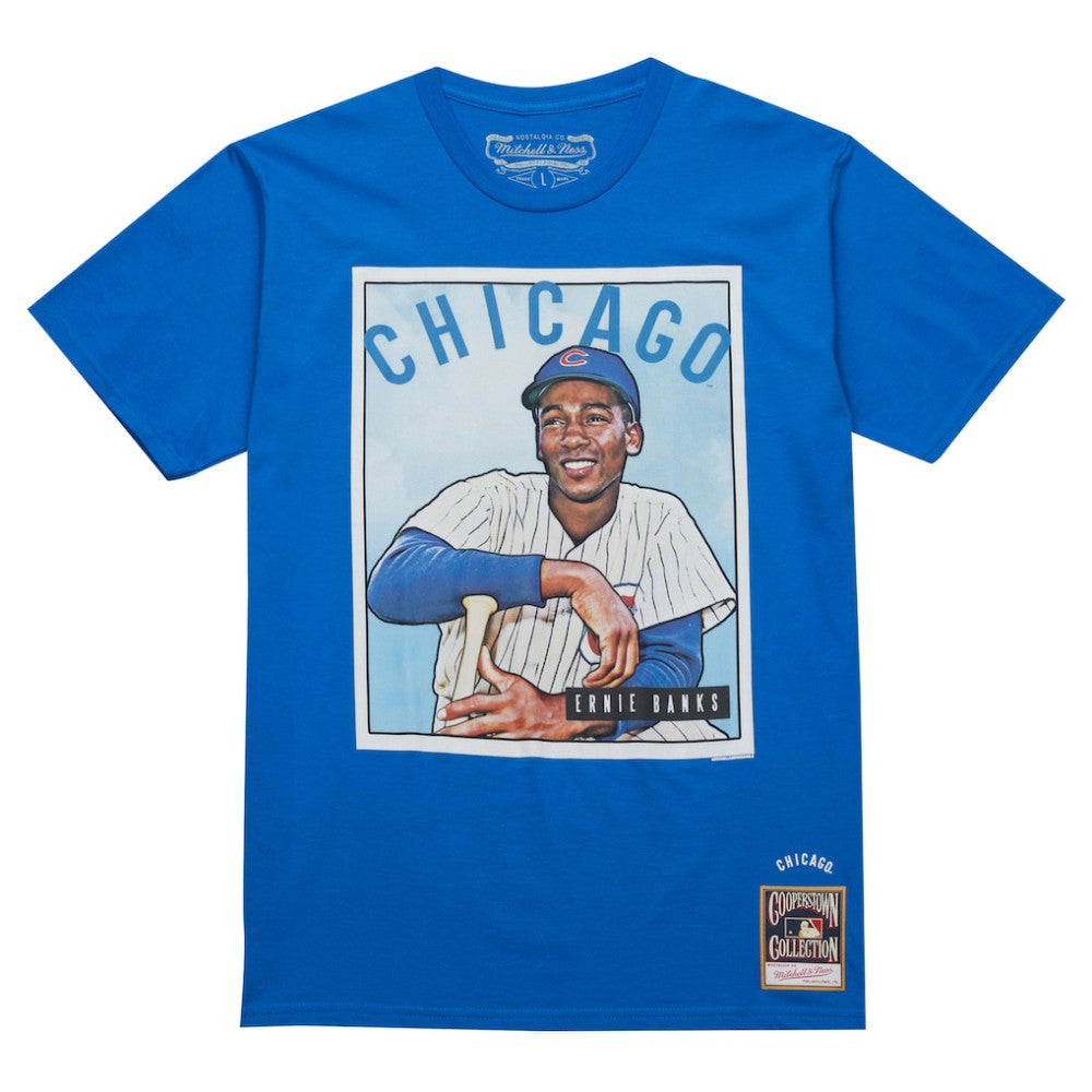 Ernie Banks Chicago Cubs Mitchell & Ness Cooperstown Collection Collectors Connection T-Shirt Clearance