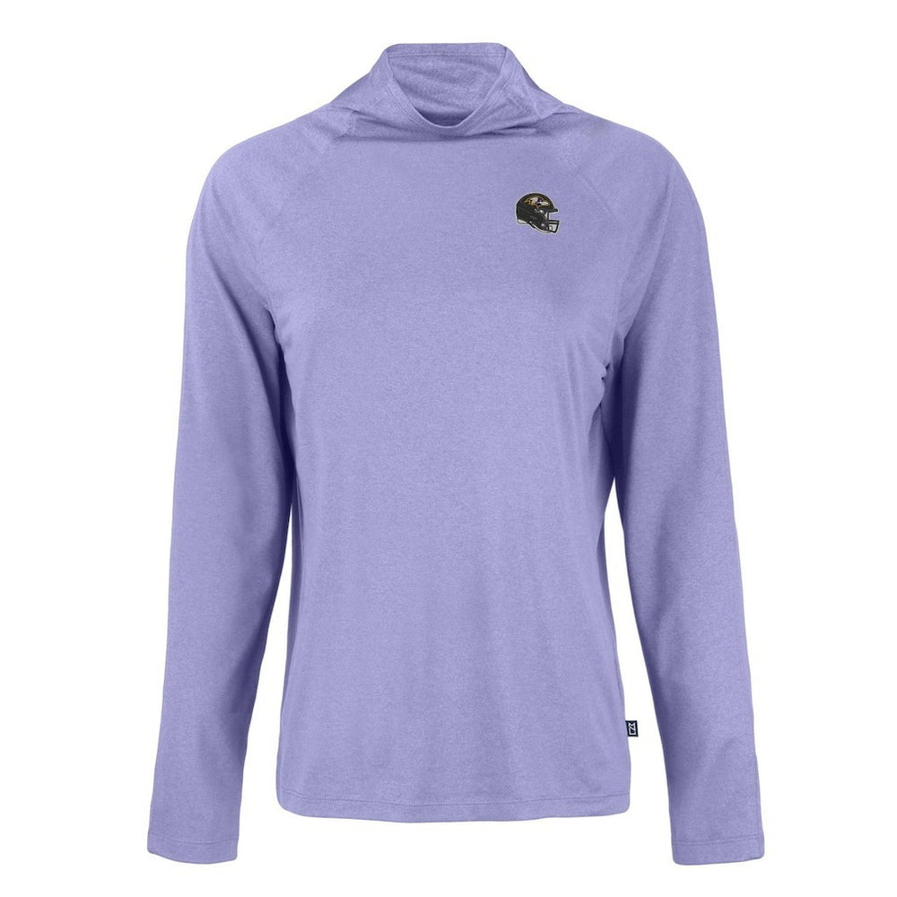 Baltimore Ravens Cutter & Buck Women's Coastline Epic Comfort Eco Recycled Funnel Neck Raglan Pullover Sweatshirt Lavender - NFL