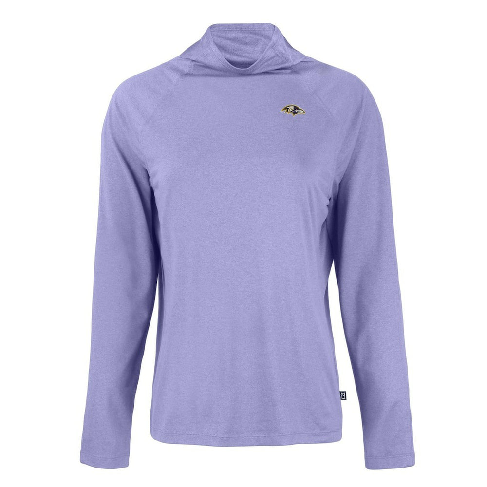 Baltimore Ravens Cutter & Buck Women's Coastline Epic Comfort Eco Recycled Funnel Neck Raglan Pullover Sweatshirt Lavender - NFL
