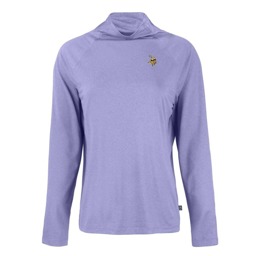 Minnesota Vikings Cutter & Buck Women's Coastline Epic Comfort Eco Recycled Funnel Neck Raglan Pullover Sweatshirt Lavender - NFL