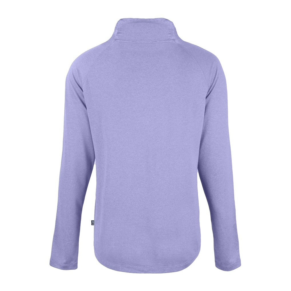 Minnesota Vikings Cutter & Buck Women's Coastline Epic Comfort Eco Recycled Funnel Neck Raglan Pullover Sweatshirt Lavender - NFL