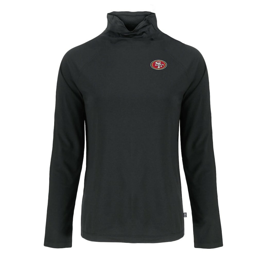 San Francisco 49ers Cutter & Buck Women's Coastline Epic Comfort Eco Recycled Funnel Neck Raglan Pullover Sweatshirt Black - NFL