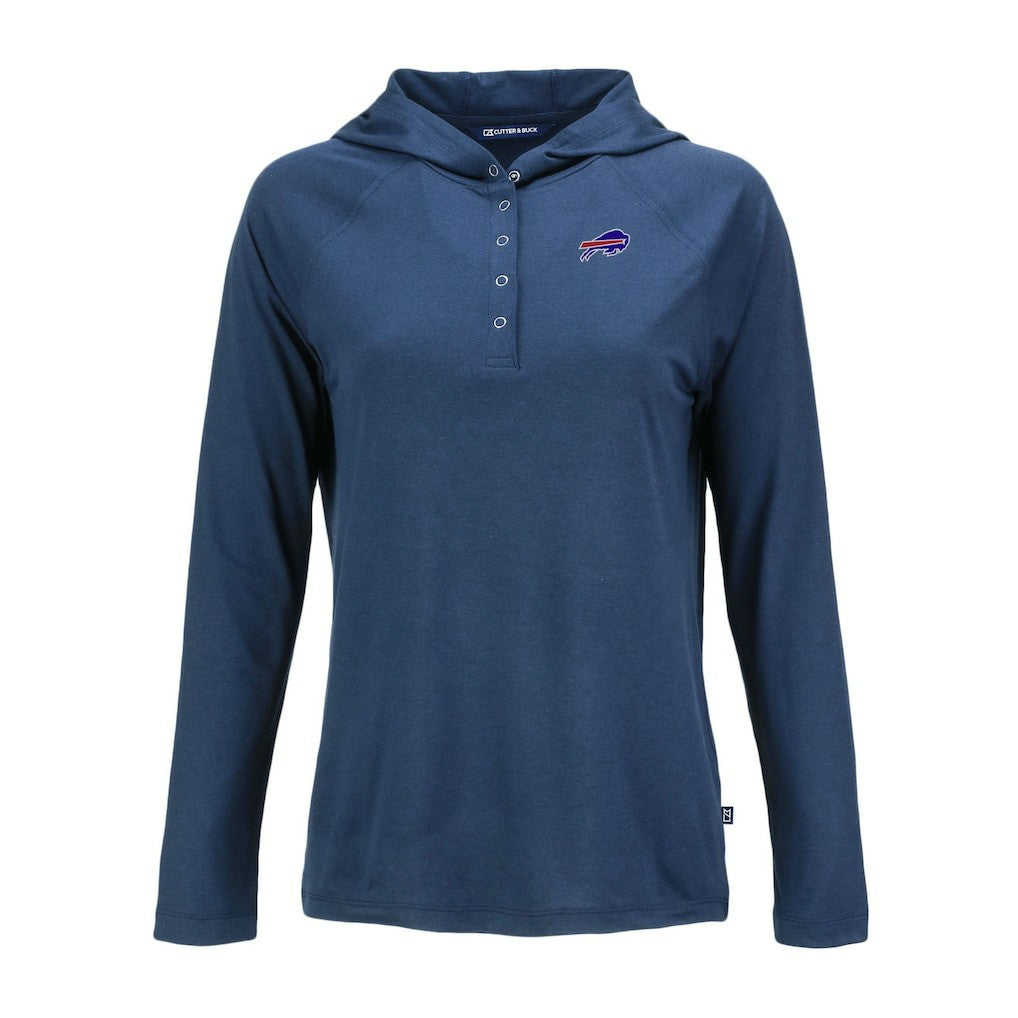 Buffalo Bills Cutter & Buck Women's Coastline Epic Comfort Eco Recycled Raglan Pullover Hoodie Navy - NFL