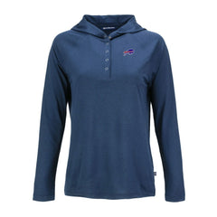 Buffalo Bills Cutter & Buck Women's Coastline Epic Comfort Eco Recycled Raglan Pullover Hoodie Navy - NFL