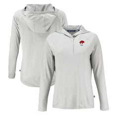 Buffalo Bills Cutter & Buck Women's Historic Coastline Epic Comfort Eco Recycled Raglan Pullover Hoodie Gray - NFL